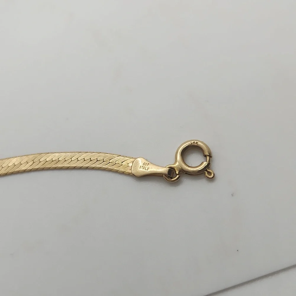 Vintage 14k Herringbone bracelet - Picture 3 of 8